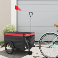 Fietstrailer 30 kg ijzer zwart en rood