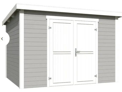 Blokhut Lotta 300x250 Platinum Grey-Wit - Outdoor life