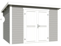 Blokhut Lotta 300x250 Platinum Grey-Wit - Outdoor life