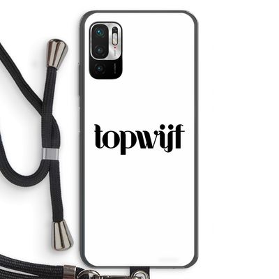 Topwijf Wit: Xiaomi Redmi Note 10 5G Transparant Hoesje met koord
