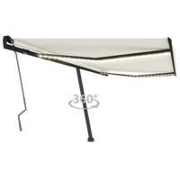 Luifel handmatig uittrekbaar met LED 450x350 cm crèmekleurig