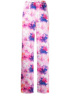 MSGM pantalon à fleurs - Rose