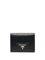 Prada portefeuille pliant à plaque logo - Noir