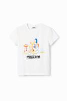 T-shirt met korte mouwen en illustratie - WHITE - M