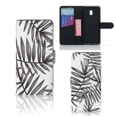 Xiaomi Redmi 8A Hoesje Leaves Grey Xiaomi Redmi 8A Hoesje Leaves Grey