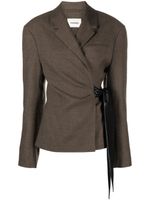 Nanushka Candace wrap wool blazer - Marron