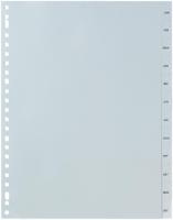 Pergamy tabbladen, ft A4, 23-gaatsperforatie, grijze PP, januari-december