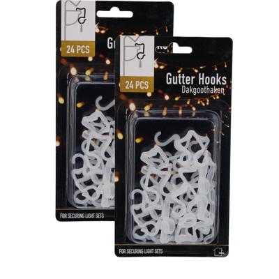 Verlichting ophanghaakjes - 48x st - dakgoot haakjes? - kerstverlichting ophangen