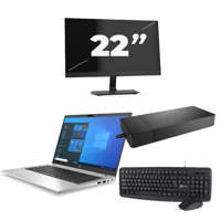 HP ProBook 430 G8 - Intel Core i5-11e Generatie - 13 inch - 16GB RAM - 256GB SSD - Windows 11 Home + 1x 22 inch Monitor