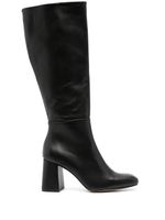 Souliers Martinez bottes Anabel 85 mm en cuir - Noir - thumbnail