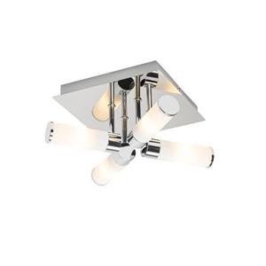 QAZQA Moderne badkamer plafondlamp chroom 4-lichts IP44 - Bath