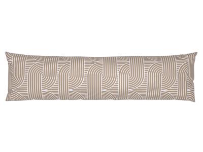 LIVARNO home Kussensloop voor zijslaapkussen 145 x 40 cm (Taupe/wit print)