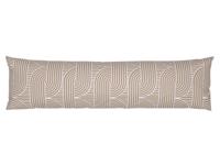 LIVARNO home Kussensloop voor zijslaapkussen 145 x 40 cm (Taupe/wit print)