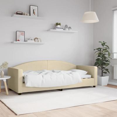 Slaapbank 80x200 cm stof crmekleurig