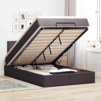 Bed met matras 120x200 cm stof donkerbruin