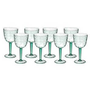 Wijnglas Gloria - 8x - transparant groen - onbreekbaar kunststof - 450 ml