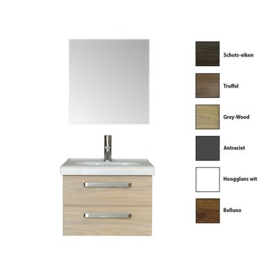 Badkamermeubelset Sanicare Q9 2 Laden 65cm Truffel (spiegel optioneel)