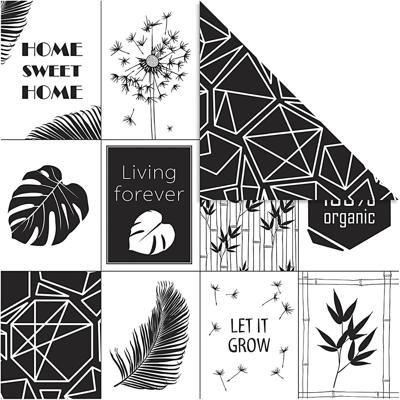 Vivi Gade Design papier, bladeren & patroon, 180 gr, 5 vel/ 1 doos