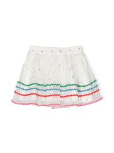 Stella McCartney Kids jupe en tulle à imprimé cœur - Blanc