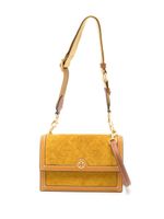 Tory Burch sac porté épaule en daim à motif monogrammé T - Jaune - thumbnail