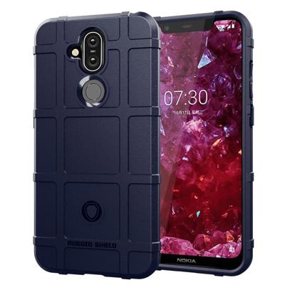 Schokbestendige beschermer cover volledige dekking silicone case voor Nokia 8 1/X7 (donkerblauw)