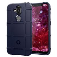 Schokbestendige beschermer cover volledige dekking silicone case voor Nokia 8 1/X7 (donkerblauw)