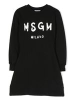 MSGM Kids robe-sweat à logo imprimé - Noir - thumbnail