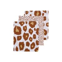 Meyco hydrofiele washandjes 3-pack panter/cheetah camel Maat - thumbnail