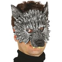 Wolf horror masker van foam - 2x stuks - Halloween verkleed maskers - Enge dierenmaskers