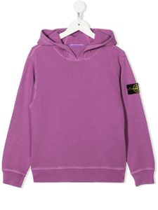 Stone Island Junior hoodie à patch logo - Violet