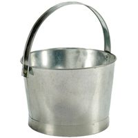 Bloempot/plantenbak zinken mand rond met handvat 27 x 25 x 17 cm