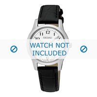 Seiko horlogeband SXDG91P1 / 7N82 0JK0 Leder Zwart 14mm + zwart stiksel - thumbnail