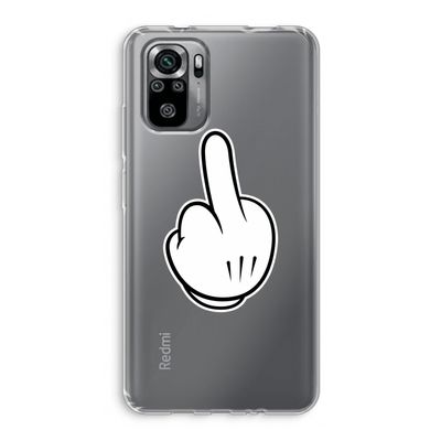 Middle finger white: Xiaomi Redmi Note 10S Transparant Hoesje