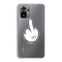 Middle finger white: Xiaomi Redmi Note 10S Transparant Hoesje