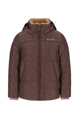 Like Flo winter winterjas meisjes - bruin - Aelin - kort, capuchon, panter