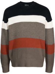 Emporio Armani pull en maille intarsia - Bleu