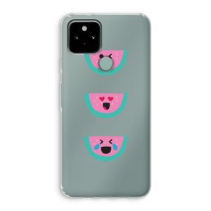 Smiley watermeloen: Google Pixel 5 Transparant Hoesje