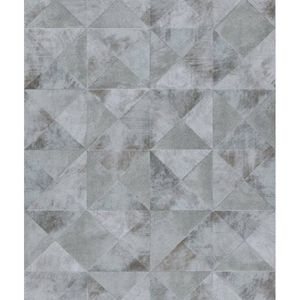 Noordwand behang topchic graphic shapes facet metallic grijs