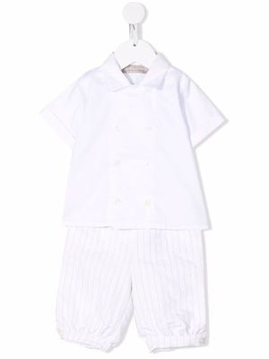 La Stupenderia ensemble haut-pantalon à design colour block - Blanc