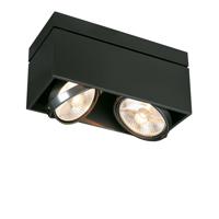 SLV PlafondspotKardamod Square 2-lichts zwart - 117110