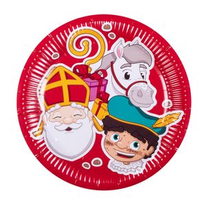 Papieren bordjes Sinterklaas 10 stuks 23 cm
