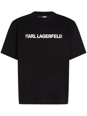 Karl Lagerfeld t-shirt en coton biologique à logo imprimé - Noir