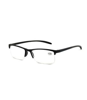 Spectrum leesbril zwart rechthoekig half randloos 3.00