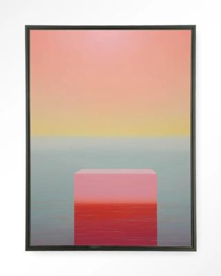 Urban Cotton Wandkleed 'Gradient 3' 145 x 190cm in Floating Frame - black