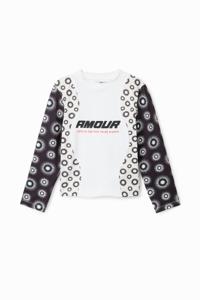 T-shirt met patch met geometrische vormen - WHITE - 9/10