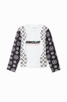 T-shirt met patch met geometrische vormen - WHITE - 5/6