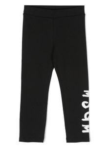 MSGM Kids legging en coton à logo imprimé - Noir