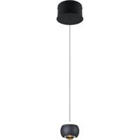 LED Hanglamp - Musterring Cannon - 1 Lichtpunt van 5 Watt - Dimbaar - Aanpasbare Lichtkleur - Hoogte Aanpasbaar - Geheugenfunctie - Nachtlamp - Mat Zwart - Metaal