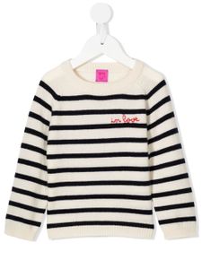 Cashmere in Love Kids pull en cachemire à rayures - Blanc