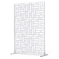 VEVOR Screen, 120x50,8x193 cm, vrijstaande buitenwand met standaard, privacyscherm, scheidingswand, kamerverdeler, decoratieve stalen kamerverdeler voor balkon, terras, binnen, whirlpool, wit